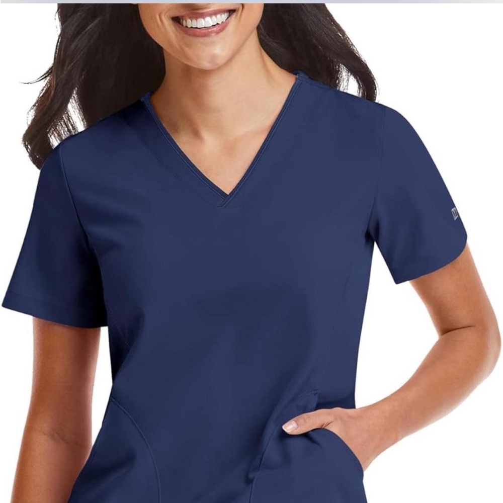 Navy Blue Scrub Top